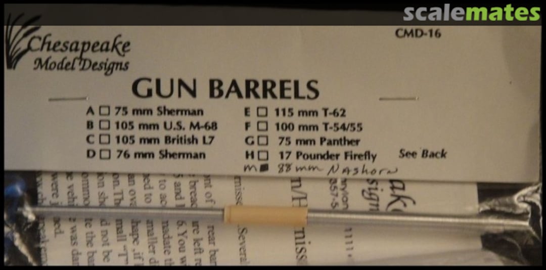 Boxart Nashorn German SPG 88mm CMD-16M Chesapeake Model Designs Boxart Nashorn German SPG 88mm CMD-16M Chesapeake Model Designs