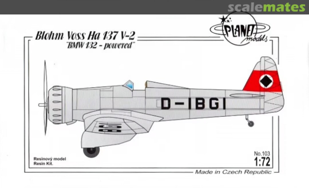 Boxart Blohm Voss Ha 137 V-2 PLT103 Planet Models Boxart Blohm Voss Ha 137 V-2 PLT103 Planet Models