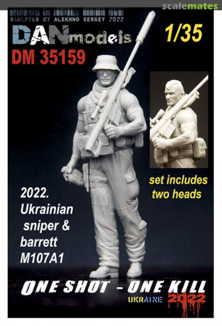 Boxart 2022 Ukrainian sniper with Barrett M107A1 rifle DM35159 DANmodels Boxart 2022 Ukrainian sniper with Barrett M107A1 rifle DM35159 DANmodels