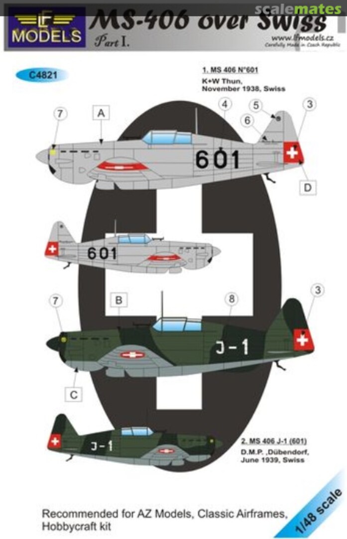 Boxart Morane-Saulnier MS.406C1 over Swiss C4821 LF Models Boxart Morane-Saulnier MS.406C1 over Swiss C4821 LF Models