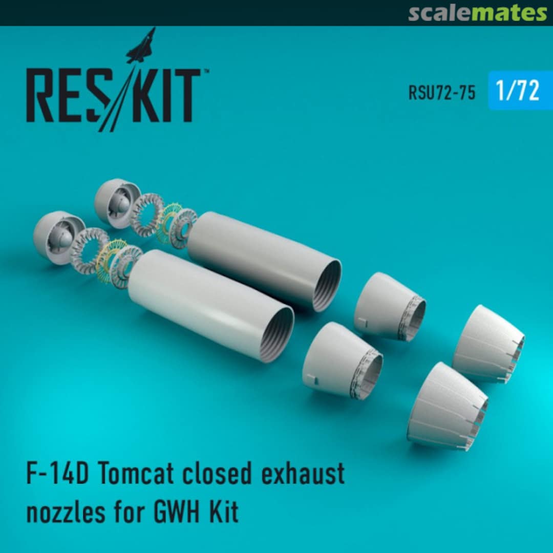 Boxart F-14D Tomcat closed exhaust nozzles RSU72-0075 ResKit Boxart F-14D Tomcat closed exhaust nozzles RSU72-0075 ResKit