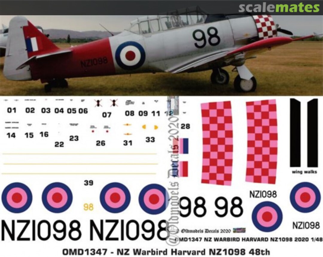 Boxart Warbird - Harvard NZ1098 OMD1347 Oldmodels Decals Boxart Warbird - Harvard NZ1098 OMD1347 Oldmodels Decals