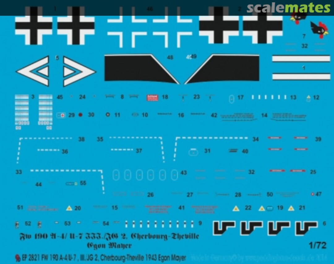 Boxart Fw 190 A-4/U-7, III./JG 2 Egon Mayer EP 2821 Peddinghaus-Decals Boxart Fw 190 A-4/U-7, III./JG 2 Egon Mayer EP 2821 Peddinghaus-Decals