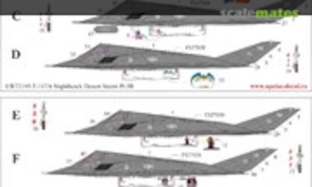 1:72 F-117A Nighthawk Desert Storm Pt.III, with stencils (UpRise Decal UR72195) UR72195