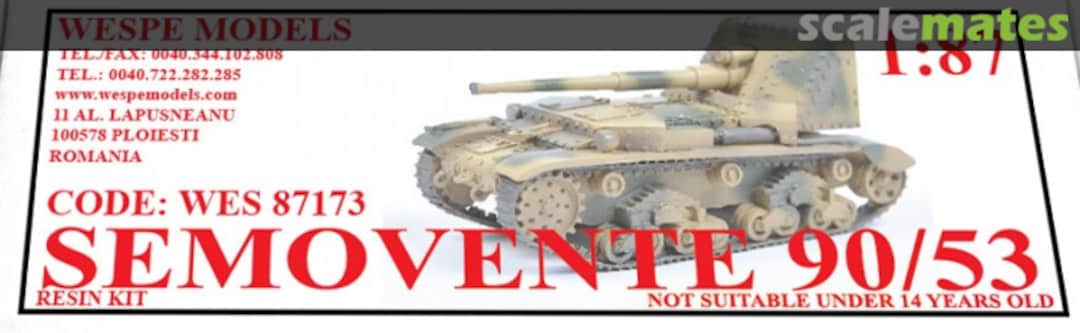 Boxart Semovente 90/53 WES 87173 Wespe Models Boxart Semovente 90/53 WES 87173 Wespe Models