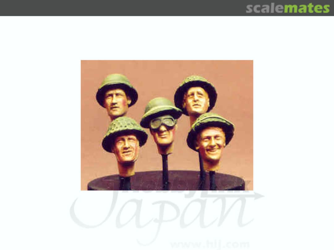 Boxart 5 Infantry Heads "Helmets" #1 35.5527 Resicast