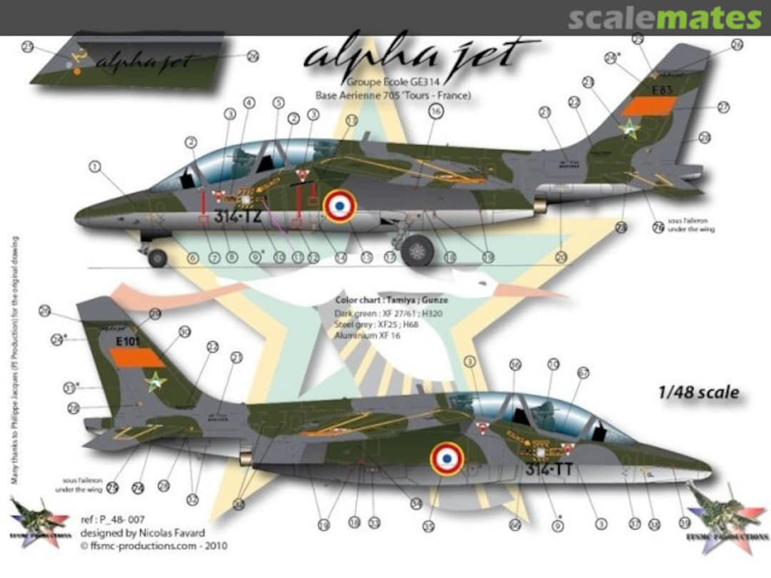Boxart Dassault-Breguet/Dornier Alphajet E P_48-007 FFSMC Productions Boxart Dassault-Breguet/Dornier Alphajet E P_48-007 FFSMC Productions