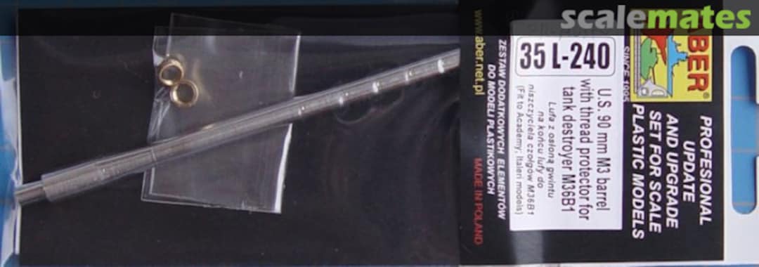 Boxart U.S 90 mm M3 barrel with thread protector for tank destroyer M36B1 35L-240 Aber Boxart U.S 90 mm M3 barrel with thread protector for tank destroyer M36B1 35L-240 Aber