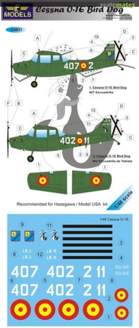 Boxart Cessna O-1E Bird Dog decal C4831 LF Models Boxart Cessna O-1E Bird Dog decal C4831 LF Models