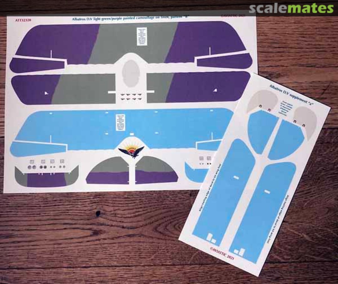 Boxart Albatros D.V light green/purple painted camouflage on linen, scheme 'B' ATT32320 Aviattic Boxart Albatros D.V light green/purple painted camouflage on linen, scheme 'B' ATT32320 Aviattic