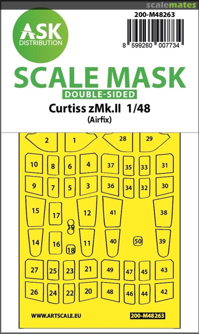 Boxart Curtiss Tomahawk Mk.II double-sided express fit mask 200-M48263 ASK Boxart Curtiss Tomahawk Mk.II double-sided express fit mask 200-M48263 ASK