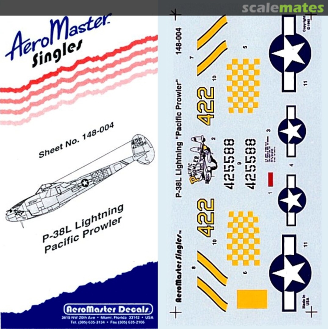Boxart P-38L Lightning Pacific Prowler 148-004 AeroMaster Boxart P-38L Lightning Pacific Prowler 148-004 AeroMaster