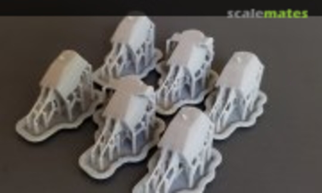 1:400 Bismarck and Tirpitz 15 cm L/55 (5.9"/55 cal.) Secondary Battery Turrets (set of 6) (Model Monkey 400-Bis 15cm Trrts) 400-Bis 15cm Trrts