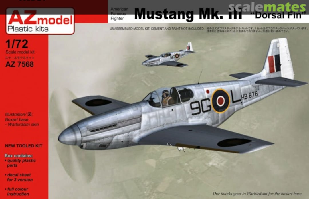 Boxart Mustang Mk.III AZ7568 AZmodel Boxart Mustang Mk.III AZ7568 AZmodel