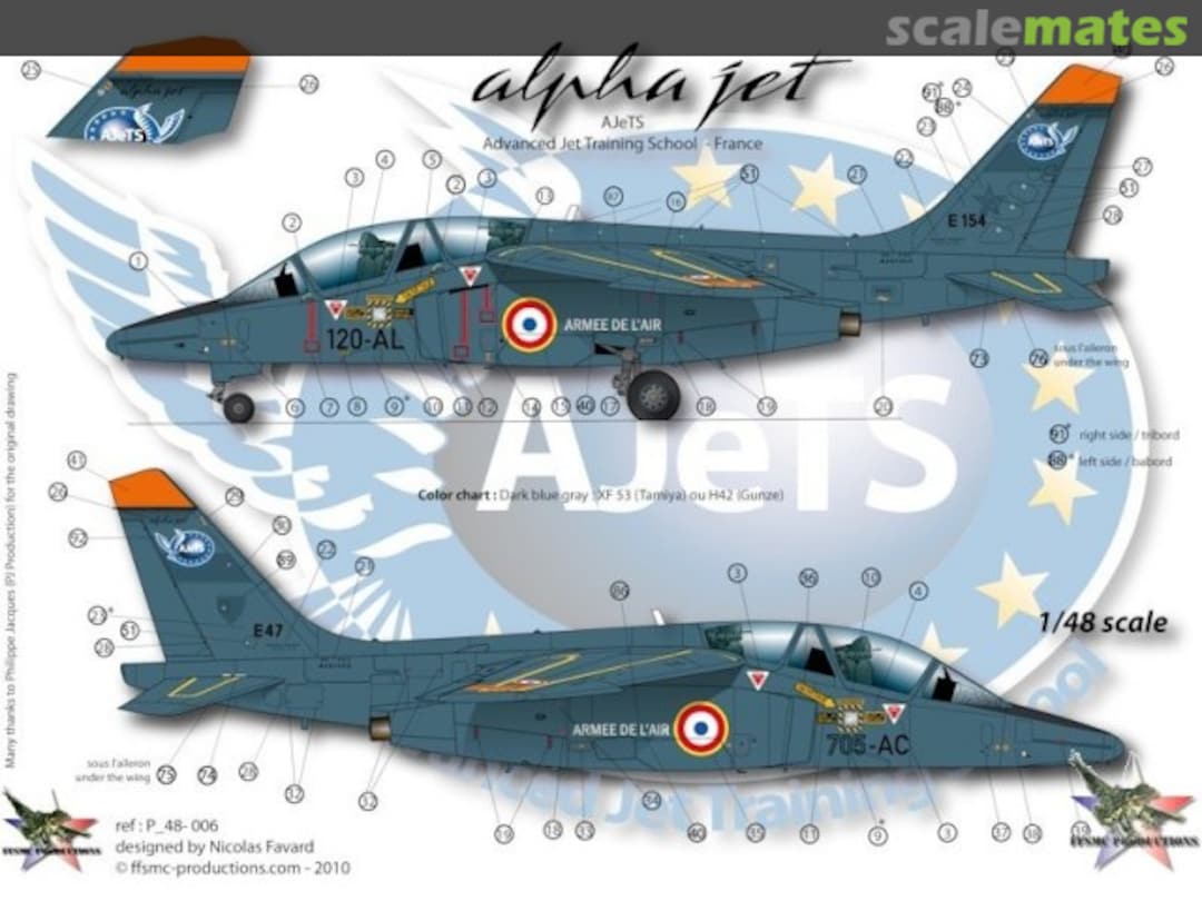 Boxart Dassault-Breguet/Dornier Alphajet E P_48-006 FFSMC Productions Boxart Dassault-Breguet/Dornier Alphajet E P_48-006 FFSMC Productions