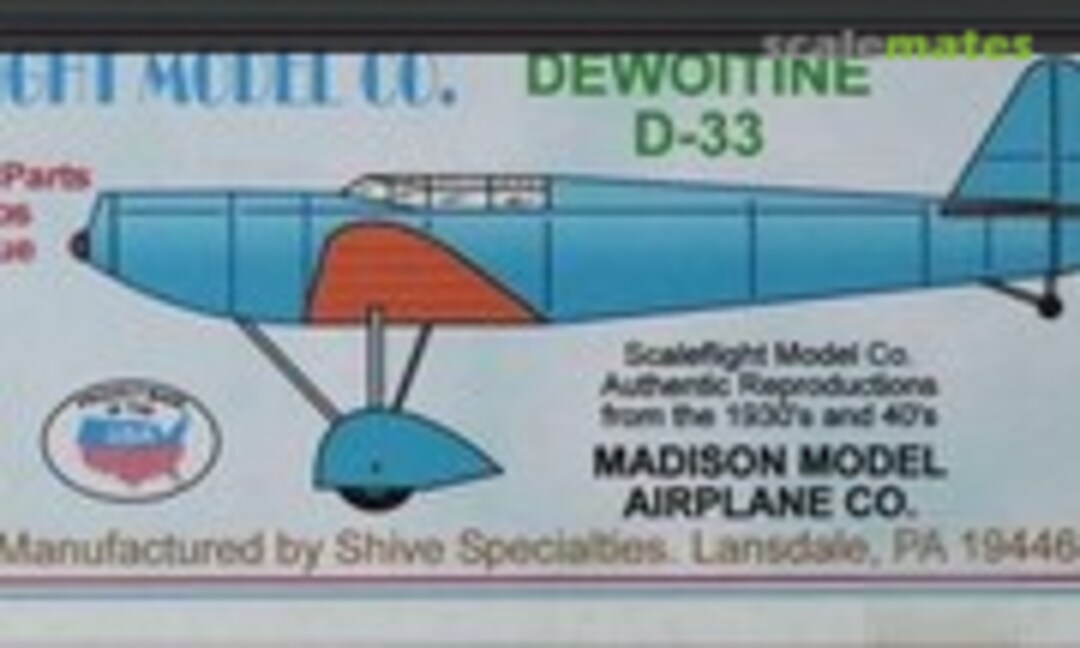 1:55 Dewoitine D.33 (Scale Flight Model Co. 3505) 3505