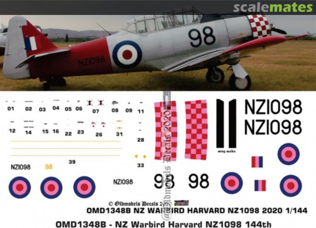 Boxart Warbird - Harvard NZ1098 OMD1348B Oldmodels Decals Boxart Warbird - Harvard NZ1098 OMD1348B Oldmodels Decals