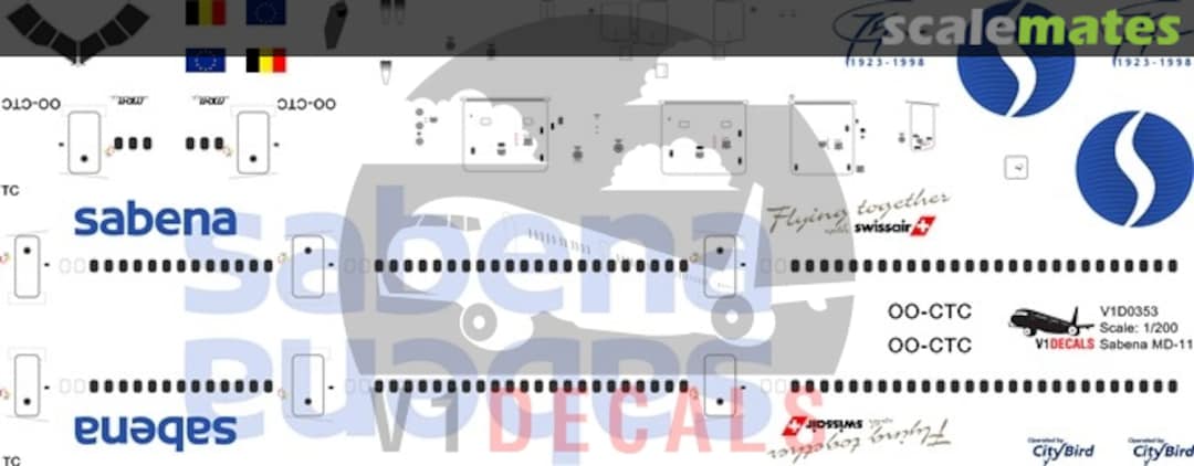 Boxart Sabena McDonnell Douglas MD-11 V1D0353-144 V1 Decals Boxart Sabena McDonnell Douglas MD-11 V1D0353-144 V1 Decals