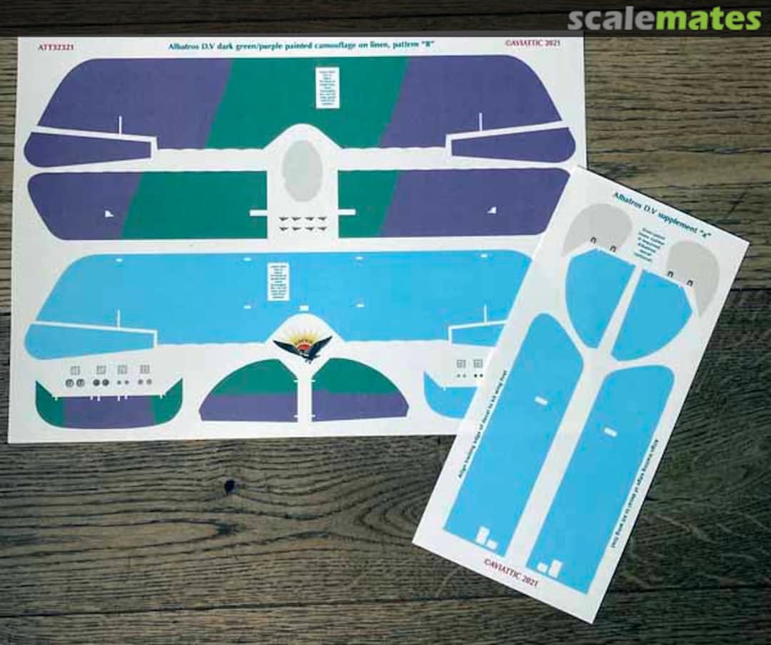 Boxart Albatros D.V light green/purple painted camouflage on linen, scheme 'C' ATT32321 Aviattic Boxart Albatros D.V light green/purple painted camouflage on linen, scheme 'C' ATT32321 Aviattic