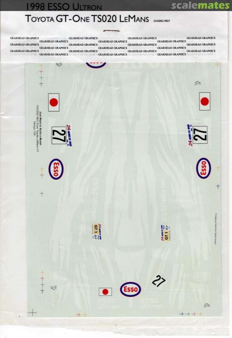 Boxart 1998 Esso Ultron Toyota GT-One TS020 Le Mans GHG002-9827 Gearhead Graphics Boxart 1998 Esso Ultron Toyota GT-One TS020 Le Mans GHG002-9827 Gearhead Graphics