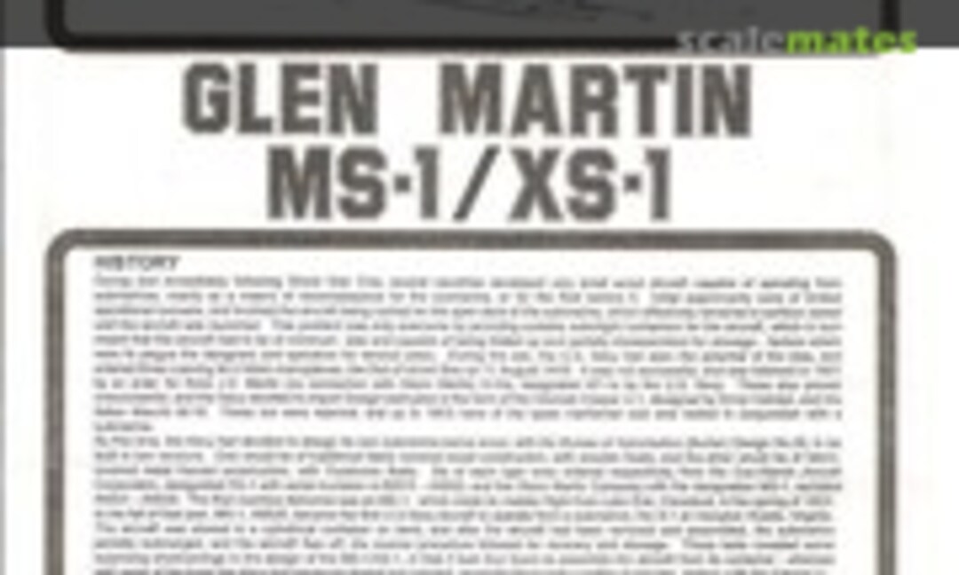 1:72 Glen Martin MS-1/XS-1 (Esoteric Models NAF-37) NAF-37