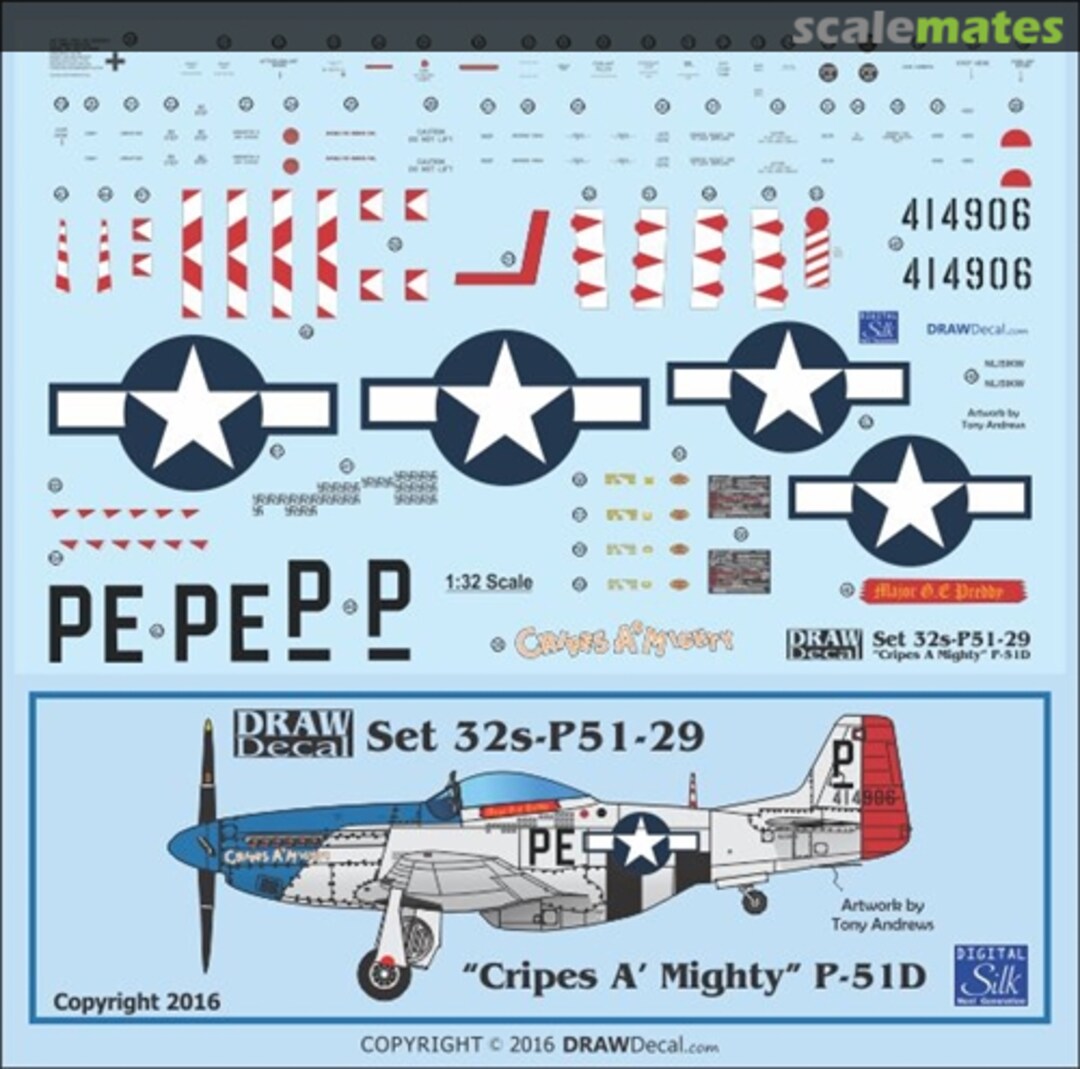 Boxart P-51D "Cripes A' Mighty" 32-P51-29 Draw Decal Boxart P-51D "Cripes A' Mighty" 32-P51-29 Draw Decal