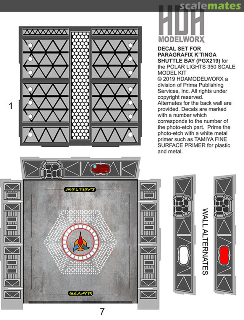 Boxart Decal Set for Paragrafix K't'inga Shuttle Bay IN0535 HDA Modelworx