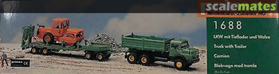 Boxart LKW mit Tieflader und Walze 1688 Primex Boxart LKW mit Tieflader und Walze 1688 Primex