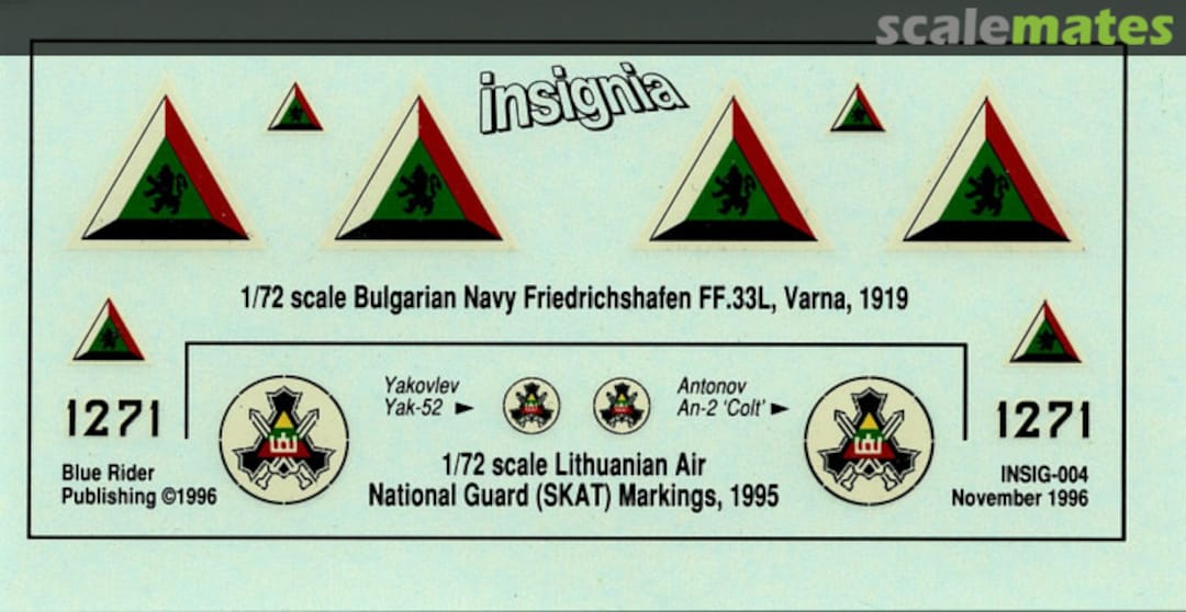 Boxart Friedrichshafen FF.33L (Bulgaria), An-2 & Yak-52 (Lituania) INSIG-004 Blue Rider Boxart Friedrichshafen FF.33L (Bulgaria), An-2 & Yak-52 (Lituania) INSIG-004 Blue Rider