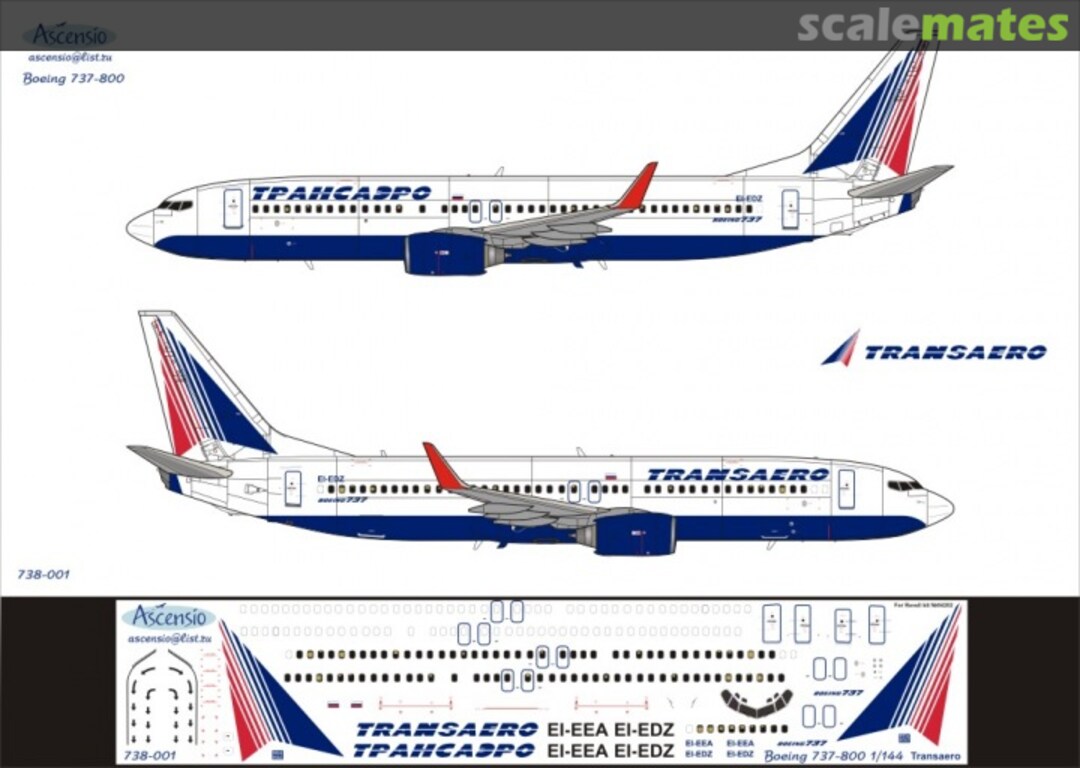 Boxart Boeing 737-800 Transaero 738-001 Ascensio Boxart Boeing 737-800 Transaero 738-001 Ascensio
