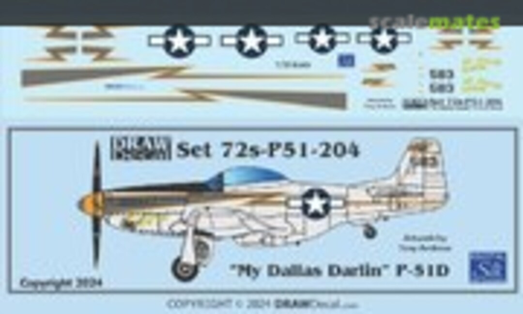 1:72 “My Dallas Darlin” P-51D (Draw Decal 72-P51-204) 72-P51-204