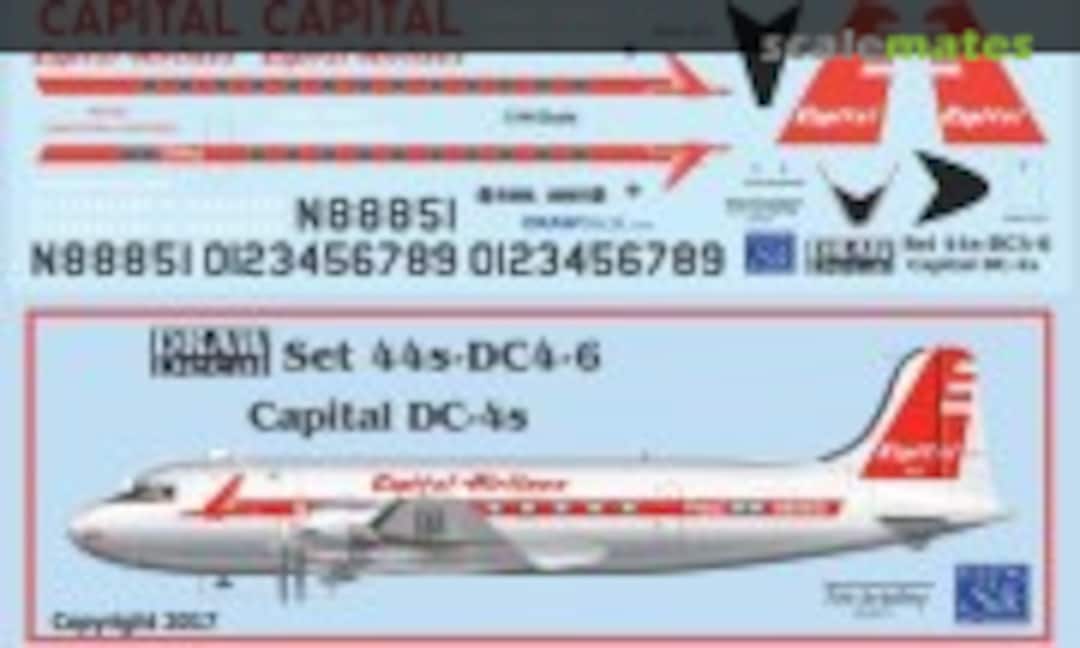1:144 Capital Airlines DC-4s (Draw Decal 44-DC4-6) 44-DC4-6