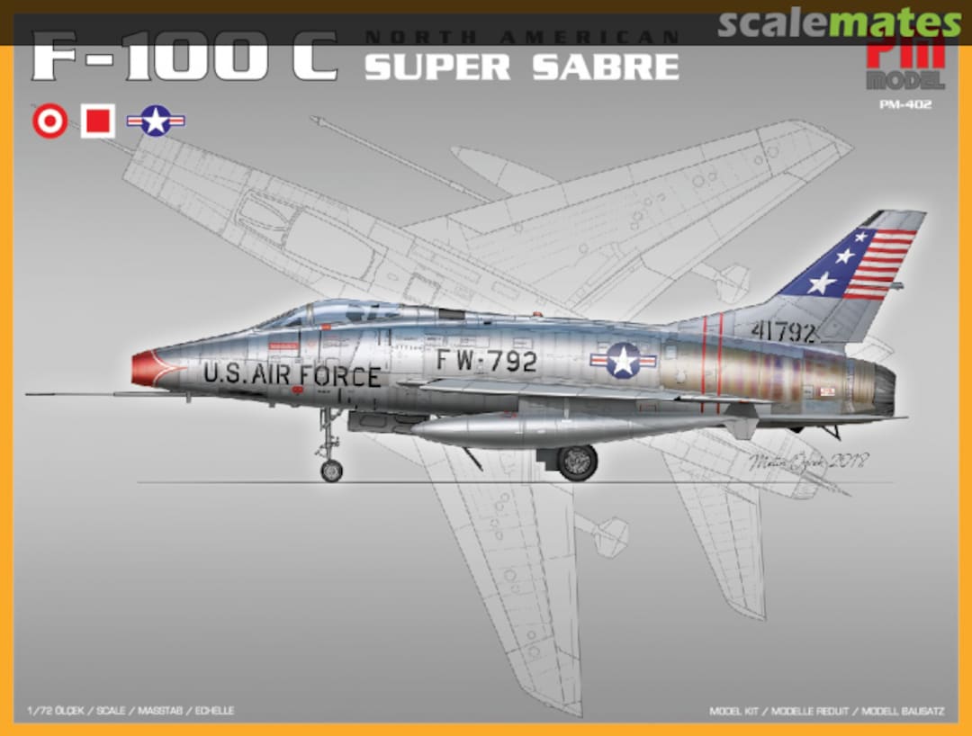 Boxart F-100C Super Sabre PM-402 PM Model Boxart F-100C Super Sabre PM-402 PM Model