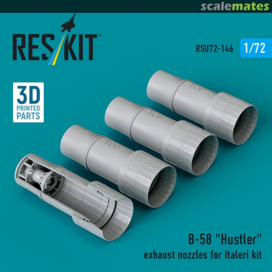 Boxart B-58 "Hustler" exhaust nozzles RSU72-0146 ResKit Boxart B-58 "Hustler" exhaust nozzles RSU72-0146 ResKit