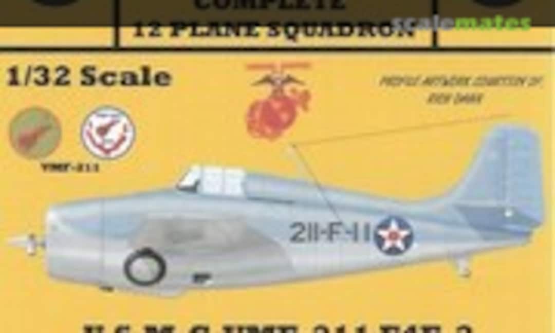 1:32 USMC F4F-3 "Wake Island Wildcats" (Yellow-Wings Decals 32-028) 32-028