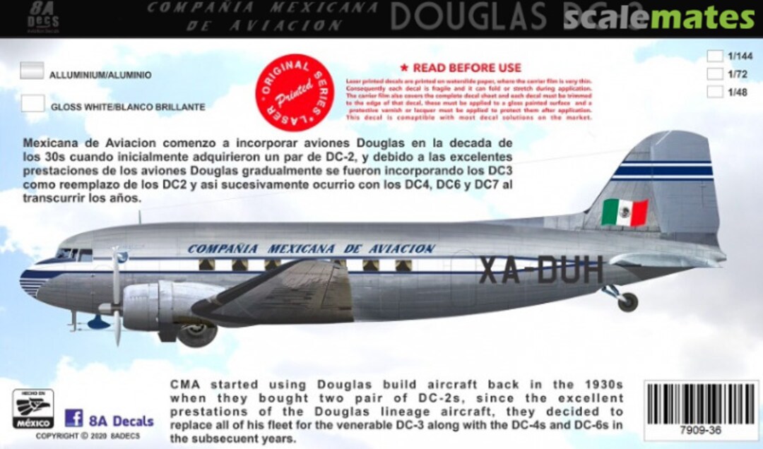 Boxart Douglas DC-3 CMA version 50s* 7909-36-48 8aDecs Boxart Douglas DC-3 CMA version 50s* 7909-36-48 8aDecs