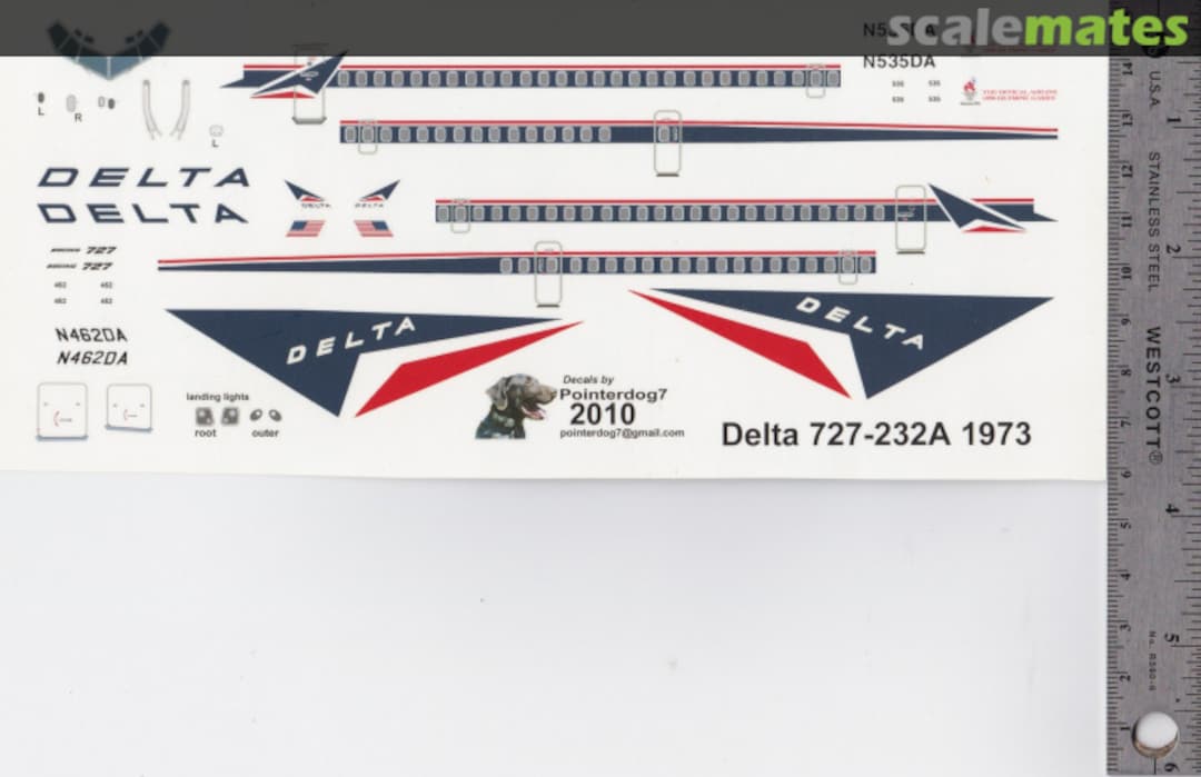 Boxart Delta 727-232A 1973 727 Delta Pointerdog Decals Boxart Delta 727-232A 1973 727 Delta Pointerdog Decals