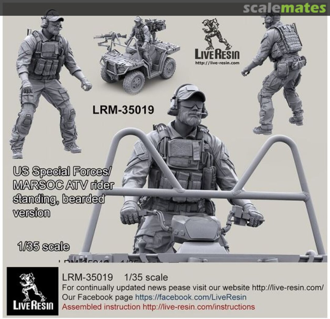 Boxart US Special Forces/MARSOC ATV rider, standing, bearded version LRM-35019 Live Resin Boxart US Special Forces/MARSOC ATV rider, standing, bearded version LRM-35019 Live Resin