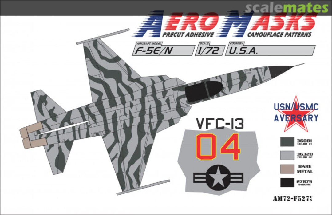 Boxart F-5E/N USA USN USMC Aversary VFC-13 04Red AM72-F527 AeroMasks Boxart F-5E/N USA USN USMC Aversary VFC-13 04Red AM72-F527 AeroMasks