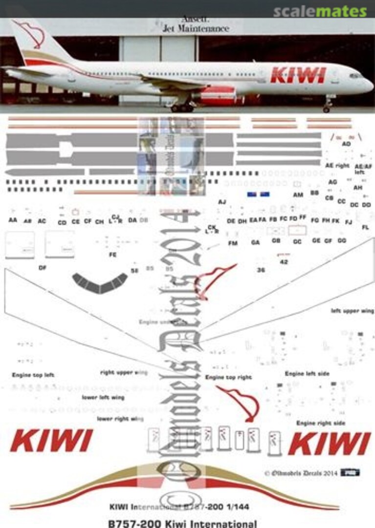 Boxart Kiwi International B757-200 OMD0439 Oldmodels Decals Boxart Kiwi International B757-200 OMD0439 Oldmodels Decals