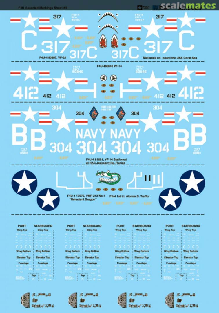 Boxart F4U Assorted Markings Sheet #4 AC72-0067 Microscale Boxart F4U Assorted Markings Sheet #4 AC72-0067 Microscale