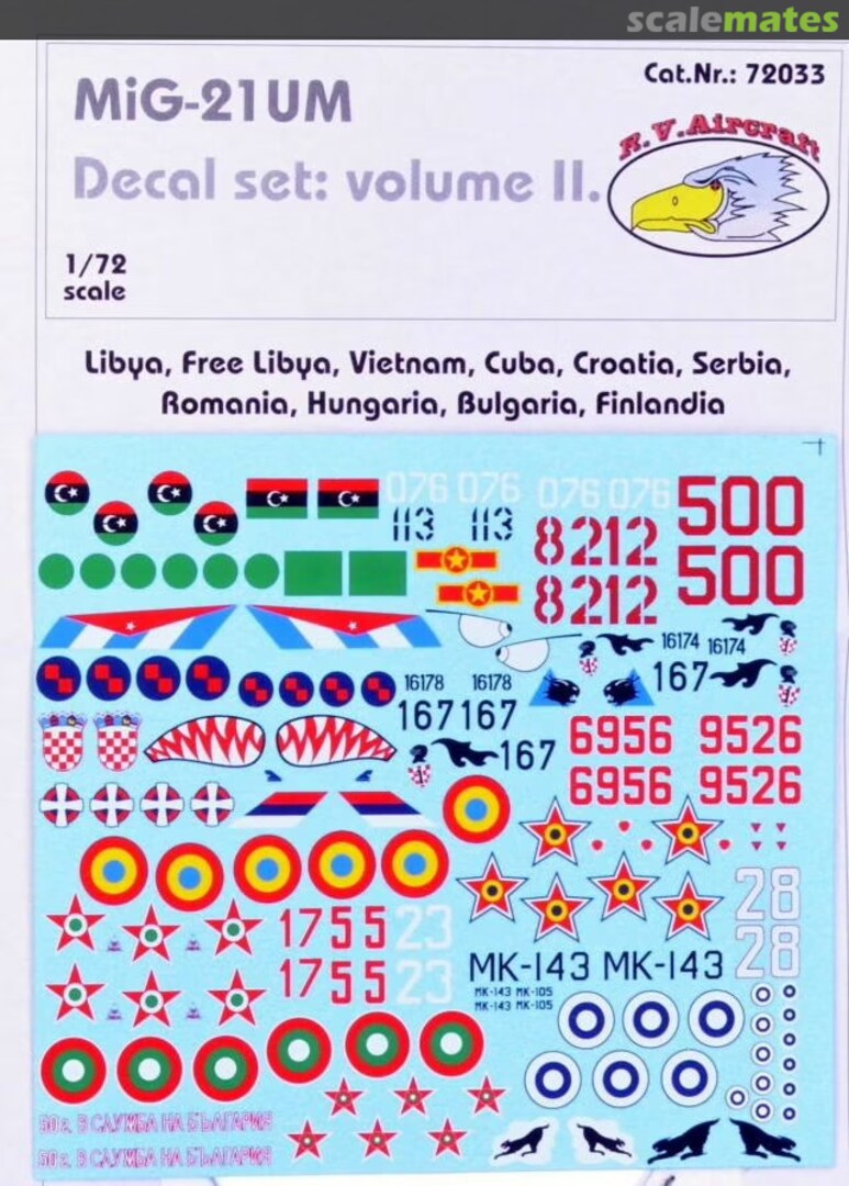 Boxart MiG-21UM Decal Set RV72033 R.V.Aircraft Boxart MiG-21UM Decal Set RV72033 R.V.Aircraft