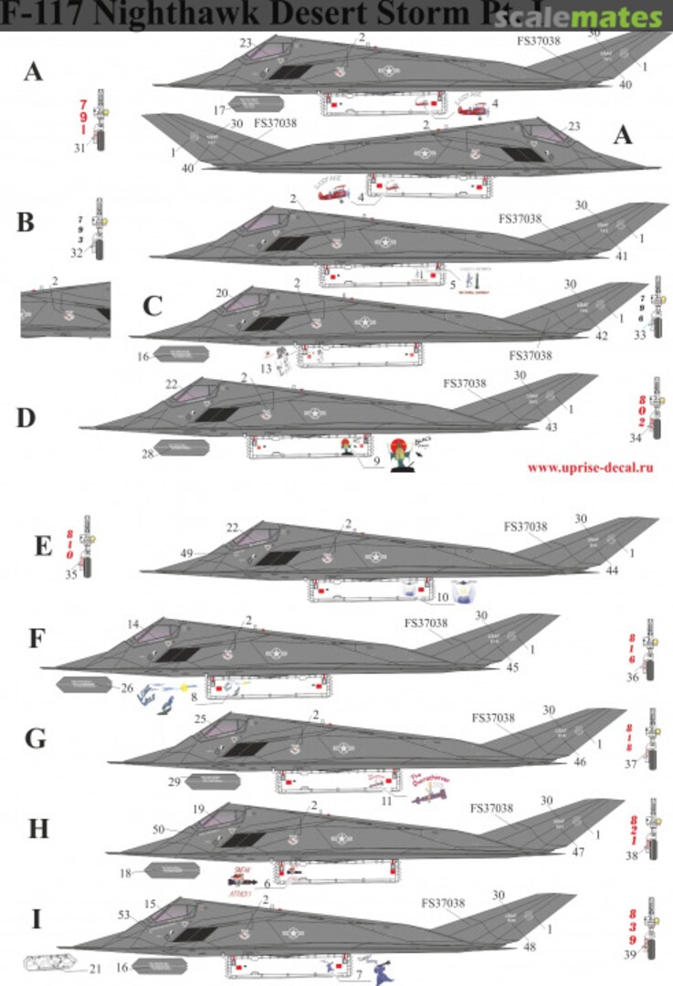 Boxart F-117 Nighthawk Desert Storm Pt.1 with stencils UR72193 UpRise Decal Boxart F-117 Nighthawk Desert Storm Pt.1 with stencils UR72193 UpRise Decal