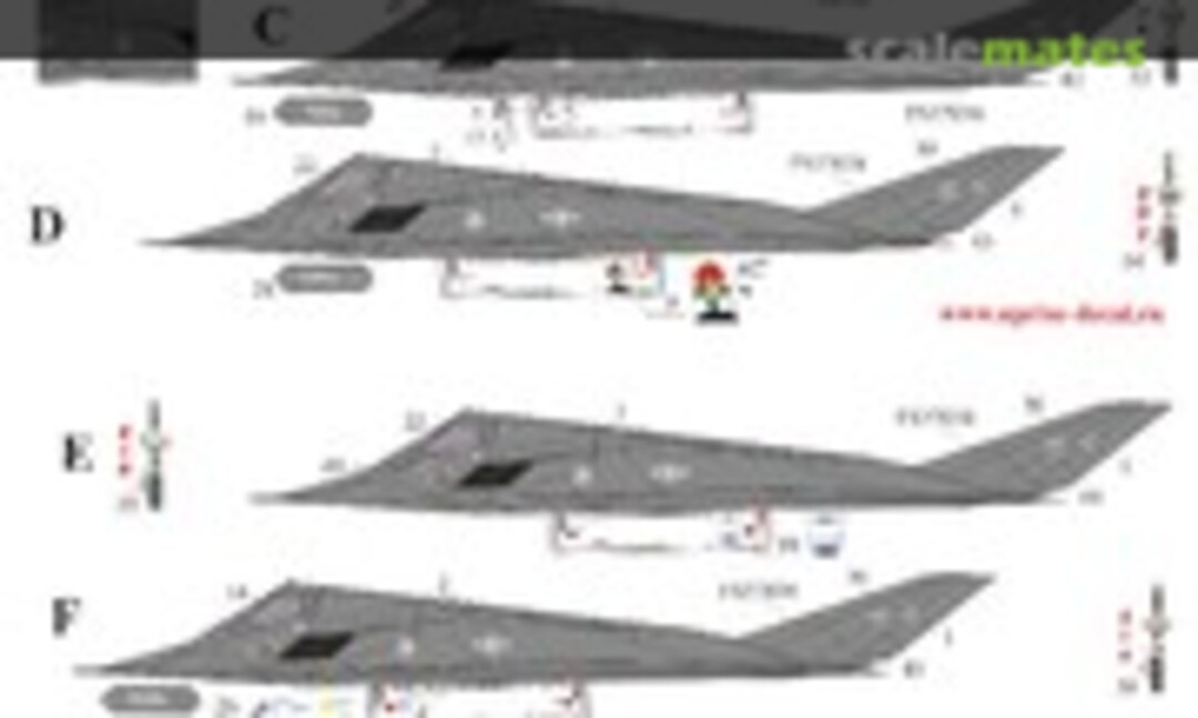 1:72 F-117 Nighthawk Desert Storm Pt.1 with stencils (UpRise Decal UR72193) UR72193