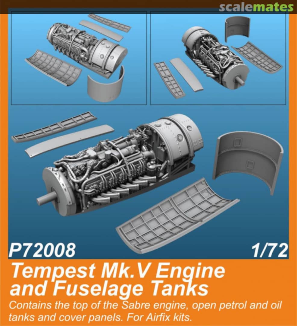 Contents Tempest Mk.V Engine and Fuselage Tanks for Airfix kit P72008 CMK Contents Tempest Mk.V Engine and Fuselage Tanks for Airfix kit P72008 CMK
