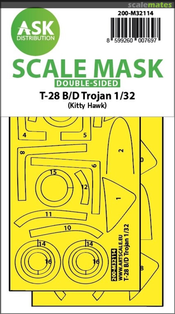 Boxart T-28-B/D Trojan double-sided express fit mask 200-M32114 ASK Boxart T-28-B/D Trojan double-sided express fit mask 200-M32114 ASK