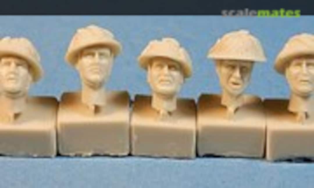 1:35 5 Heads in WWII British Camouflaged Mk.II Helmets (Ultracast 35015) 35015