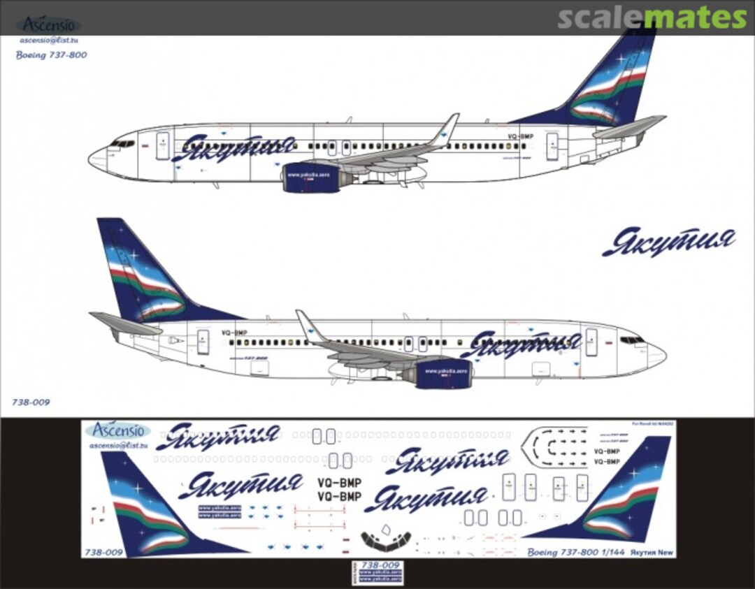 Boxart Boeing 737-800 Yakutia 738-009 Ascensio