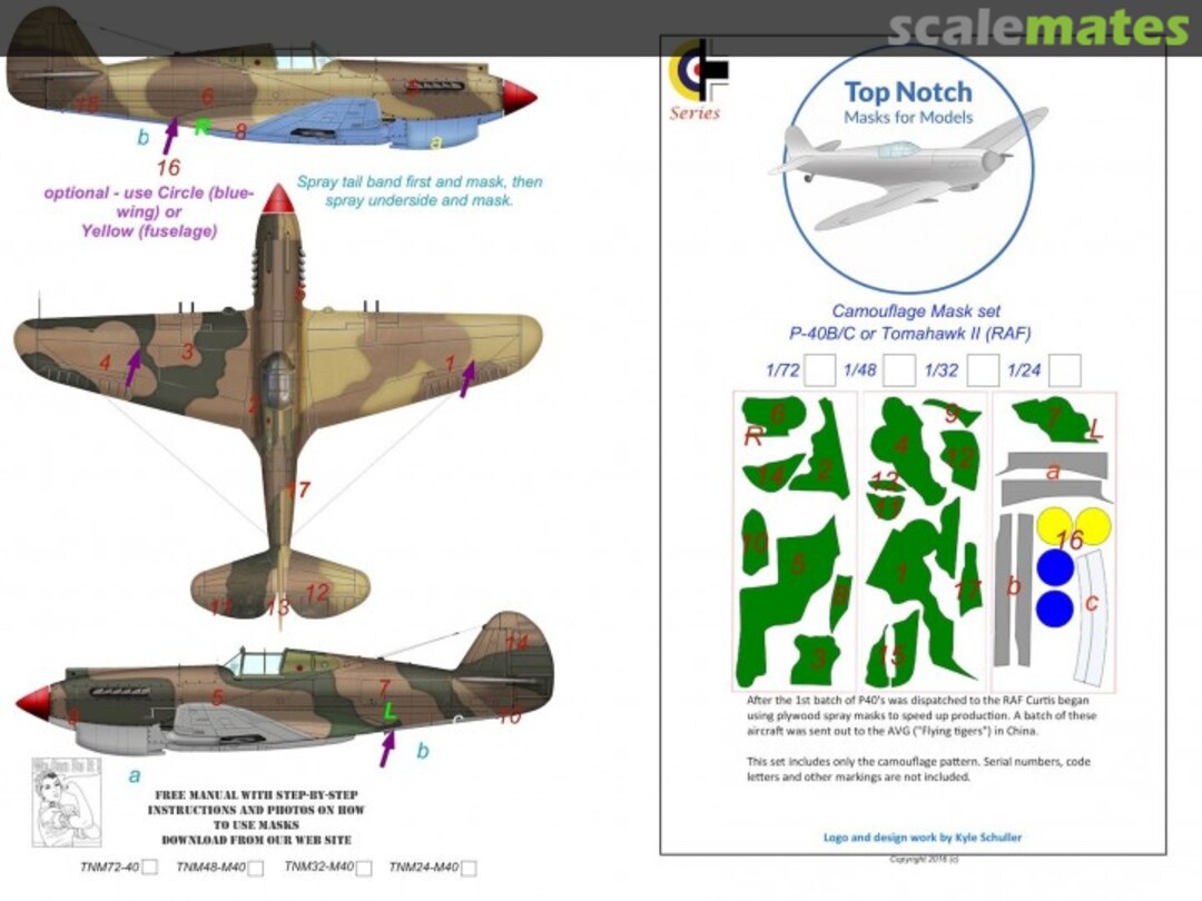 Boxart P-40 B/C or Tomahawk II (RAF) TNM48-M40 TopNotch Boxart P-40 B/C or Tomahawk II (RAF) TNM48-M40 TopNotch