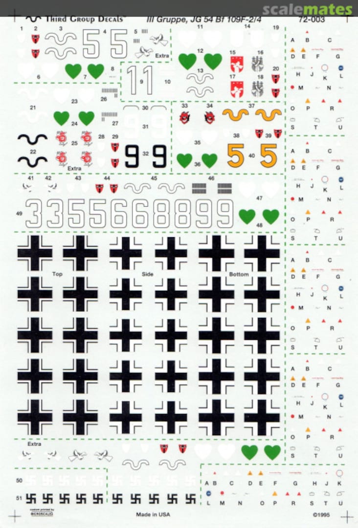Boxart III Gruppe, JG 54 Grunherz 72-003 Third Group Decals